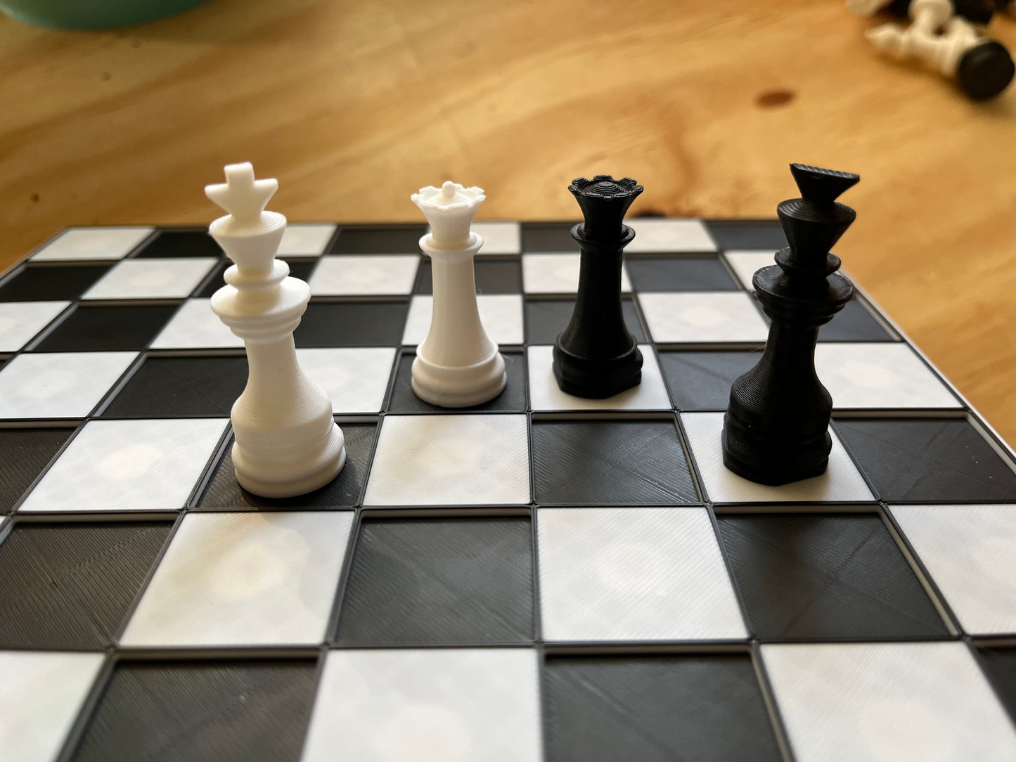 Magnetic Chess Board with Tactile Pieces and Hidden Piece Compartment